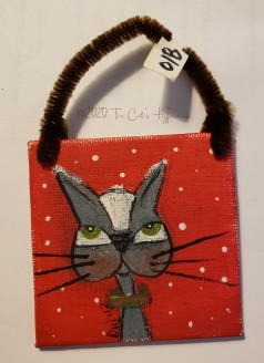 Gray & White Kitty ornament